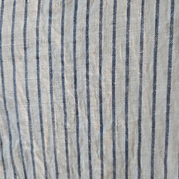 Sigrid Olsen Womens Sz 1X Striped Button Detail 3/4 Sleeve Tunic Top 100% Linen - Picture 15 of 15